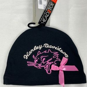 Harley Davidson Motorcycle Baby Girls Hat Beanie One Size Pink & Black I…